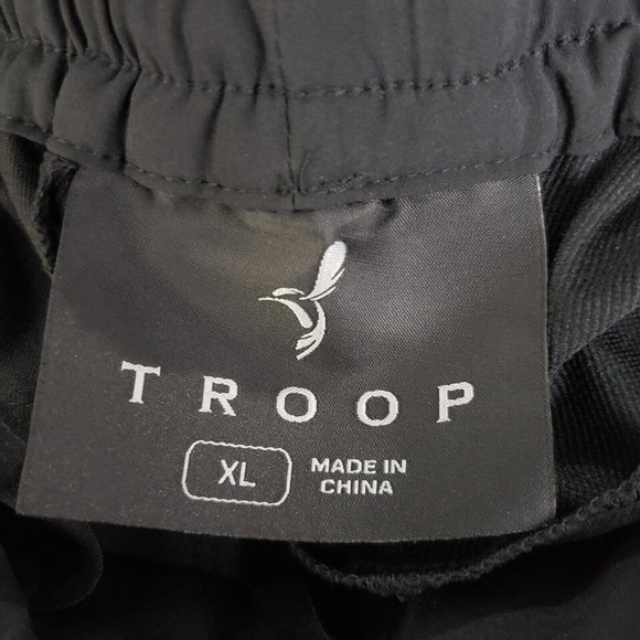 Troop Womens Jogger Pull On Pants XL Solid Black Drawstring Recycled Polyester - Picture 3 of 8